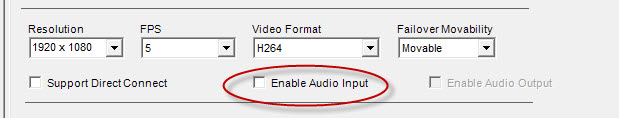 Ensure that Enable Audtio Input check box is clear. Do NOT select it.