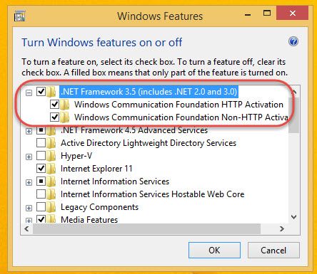 Windows 8 > .NET Framework 3.5 Features Ready for Install