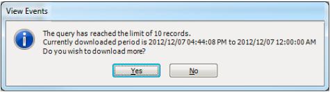 warning message for exceeded number of records displayed