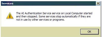 Services error message