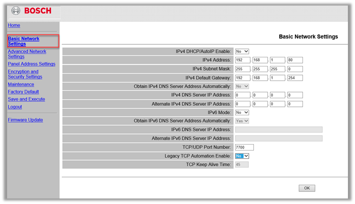 bosch flexidome default ip